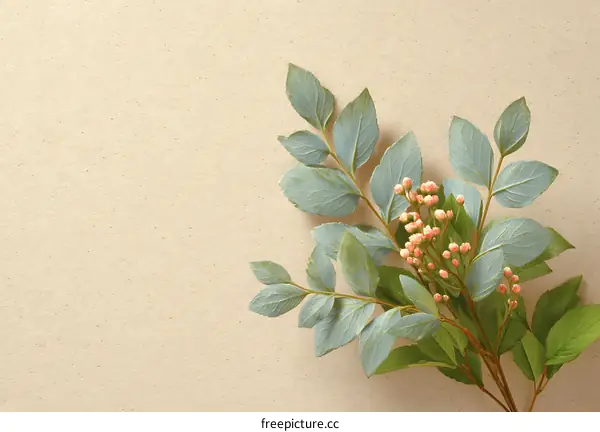 Delicate Floral Arrangement on Beige Background