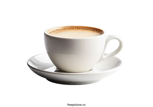 [Transparent Background PNG]White Coffee Cup and Saucer on White Background