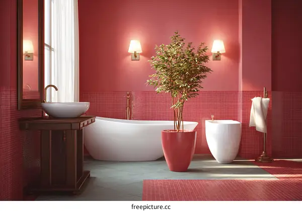 Elegant Pink Bathroom Interior Design