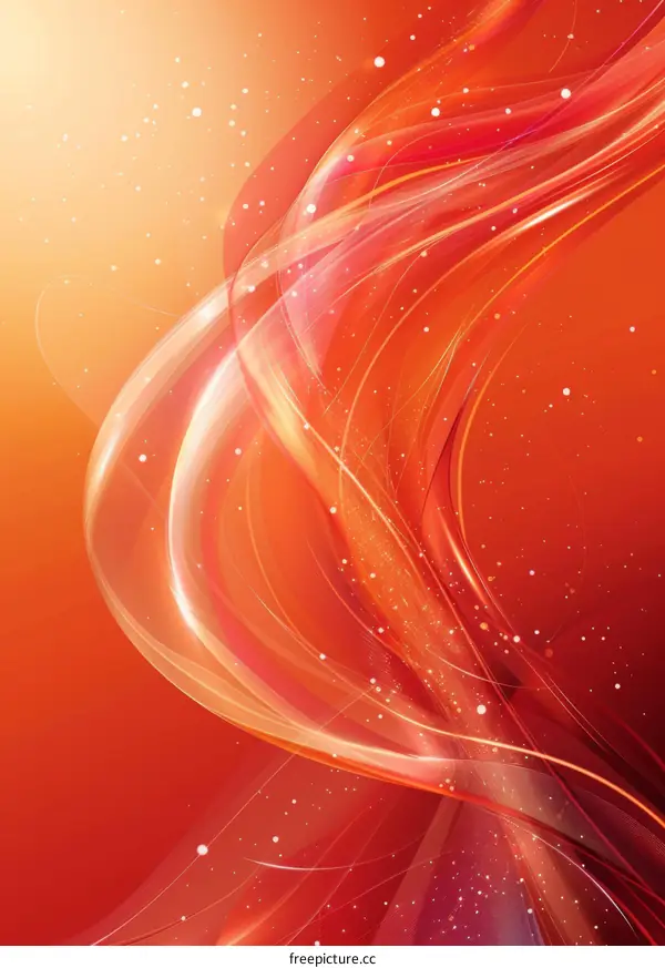 Red Flowing Ribbon on White Backdrop: Modern Digital Abstract Art Design