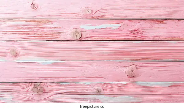 Pink Painted Wooden Plank Background