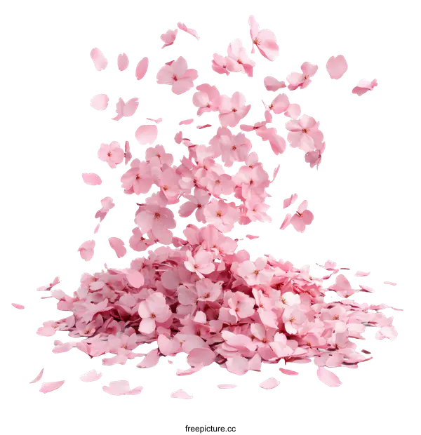 [Transparent Background PNG]Pink Cherry Blossom Petals Falling