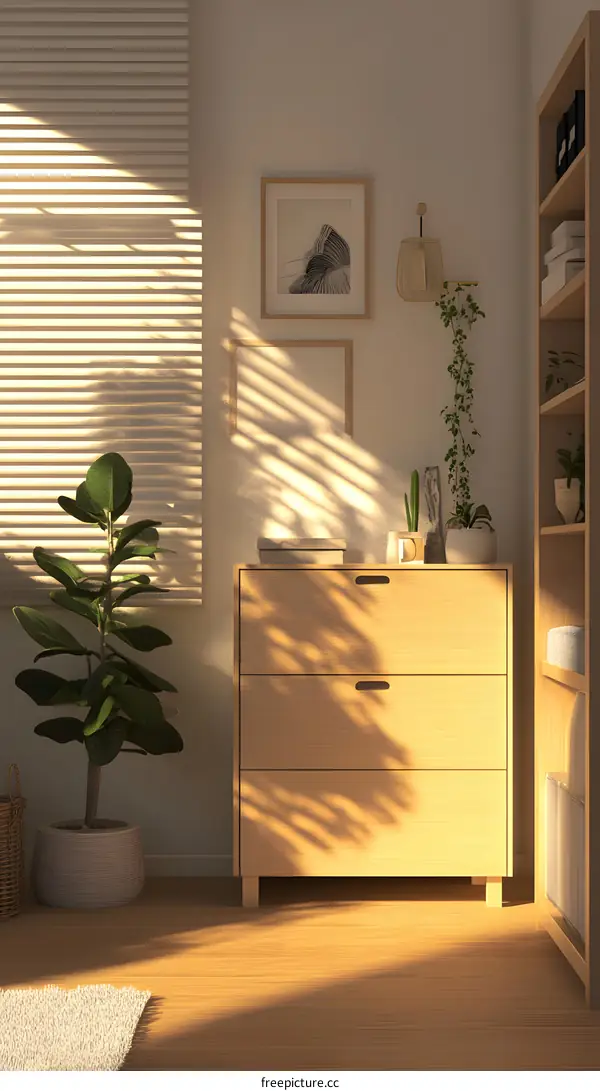 Minimalist Bedroom Interior Design with Wooden Furniture and Natural Light