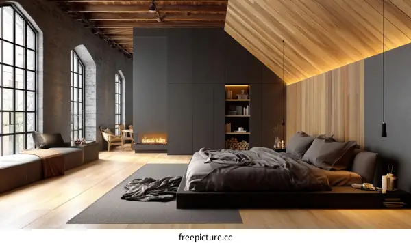 Modern Industrial Bedroom Interior Design