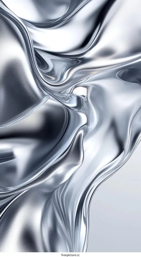 Abstract Silver Metal Liquid Texture Background
