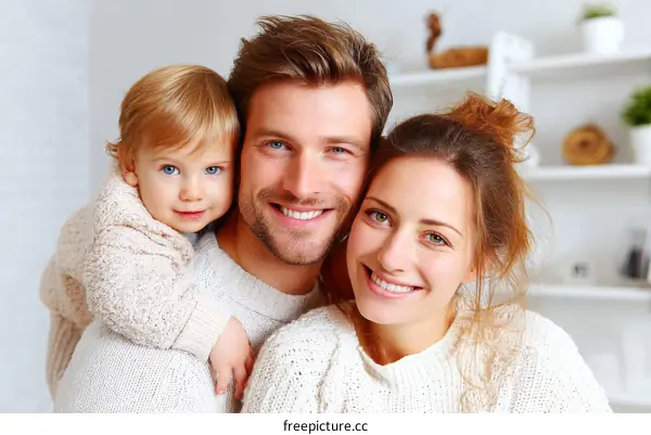 Happy Family Portrait with a Toddler