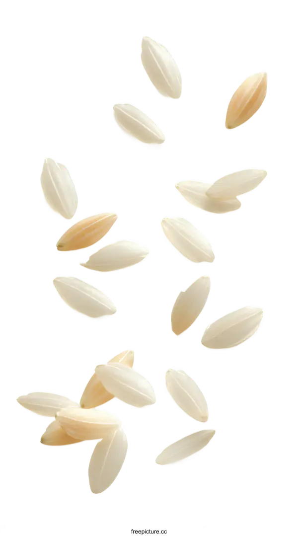 [Transparent Background PNG]High-Resolution Image of Rice Grains Falling