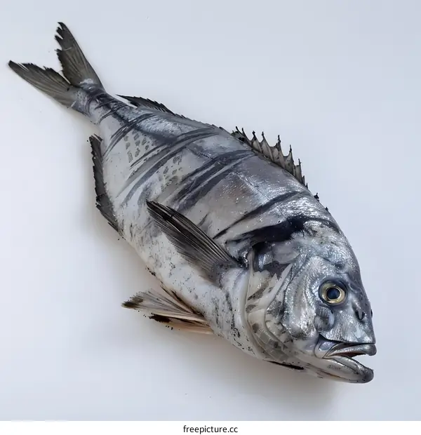 Freshly Caught Fish on White Background