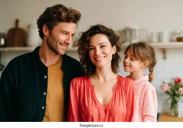 Happy Family Portrait in Kitchen