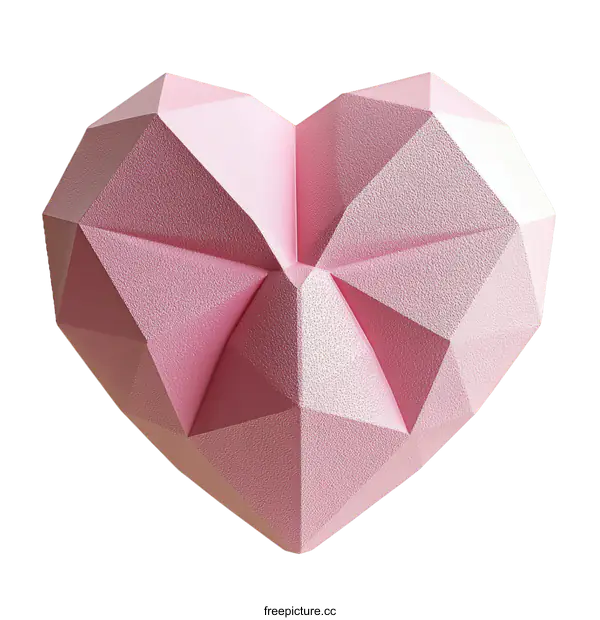[Transparent Background PNG]Geometric Pink Heart Design Illustration