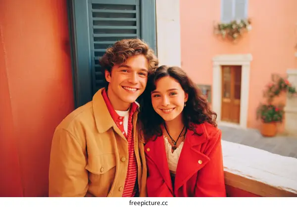 Couple Posing Outdoor European Style