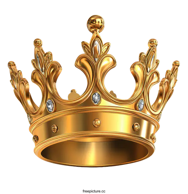 [Transparent Background PNG]Golden Crown with Jewels Illustration