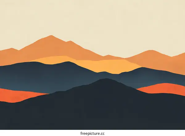 Minimalist Mountain Range Illustration