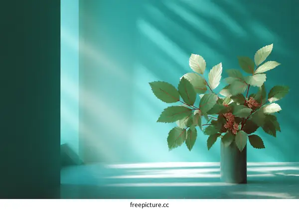 Stylish Teal Interior Design with Greenery