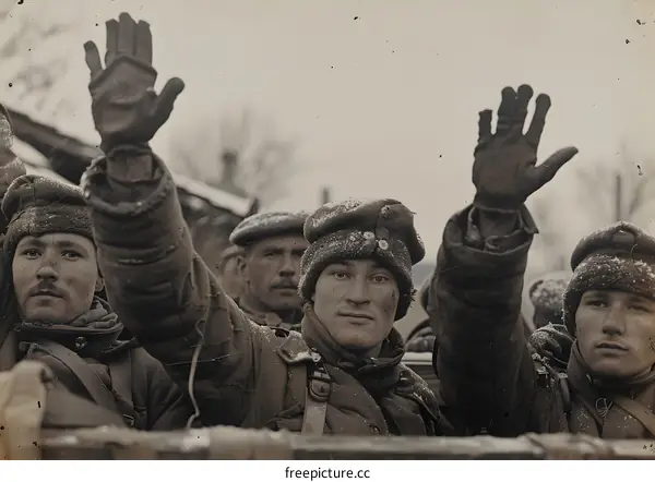 Russian soldiers surrendering to the Germans, Eastern Front, World War I