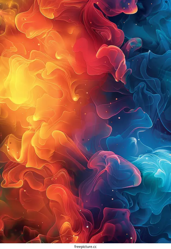 Abstract Colorful Ink Flow Art Design