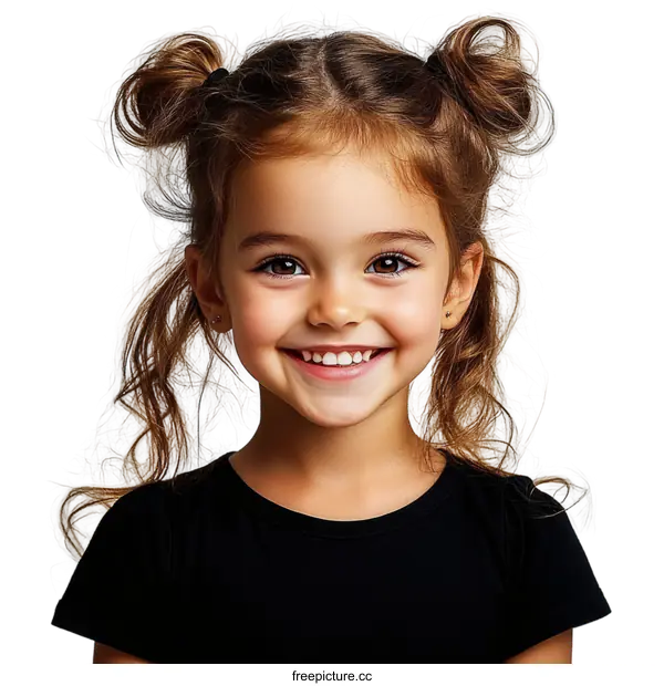 [Transparent Background PNG]Adorable Child with a Bright Smile Portrait