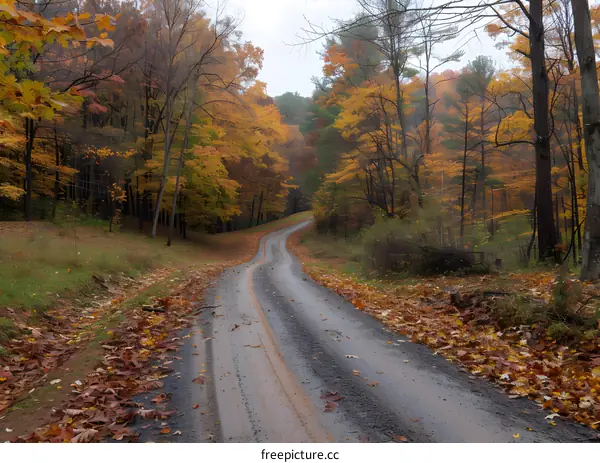 Country road in autumn