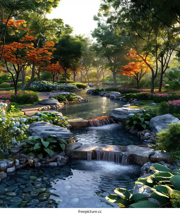 Chinese style garden landscape design renderings