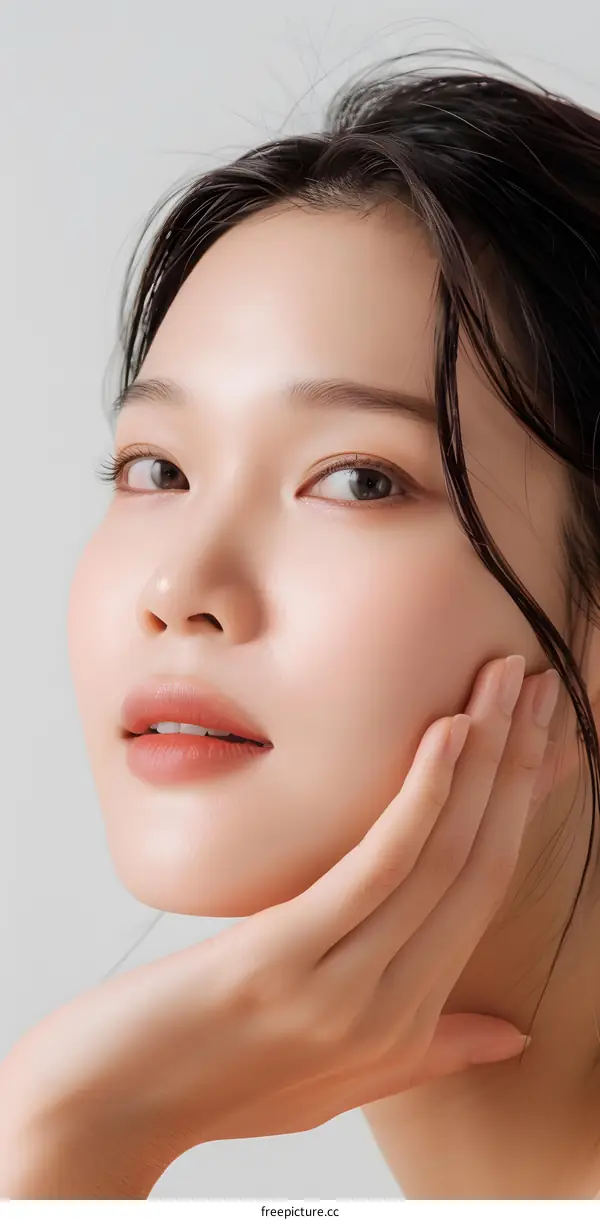 Beautiful Asian Woman with Smooth Skin Portrait