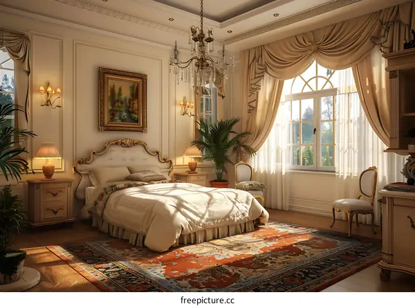 European-style luxury bedroom