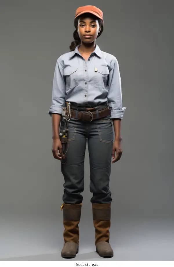 Black Female Mechanic with Tools