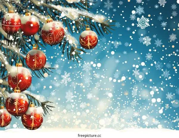 Festive Holiday Decorations with Snowflakes, Ornaments, and Cheer