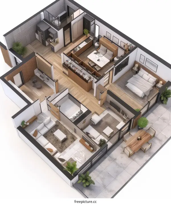 Modern and Cozy Apartment Interior Design in Different Scenes