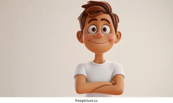 Smiling 3D cartoon character