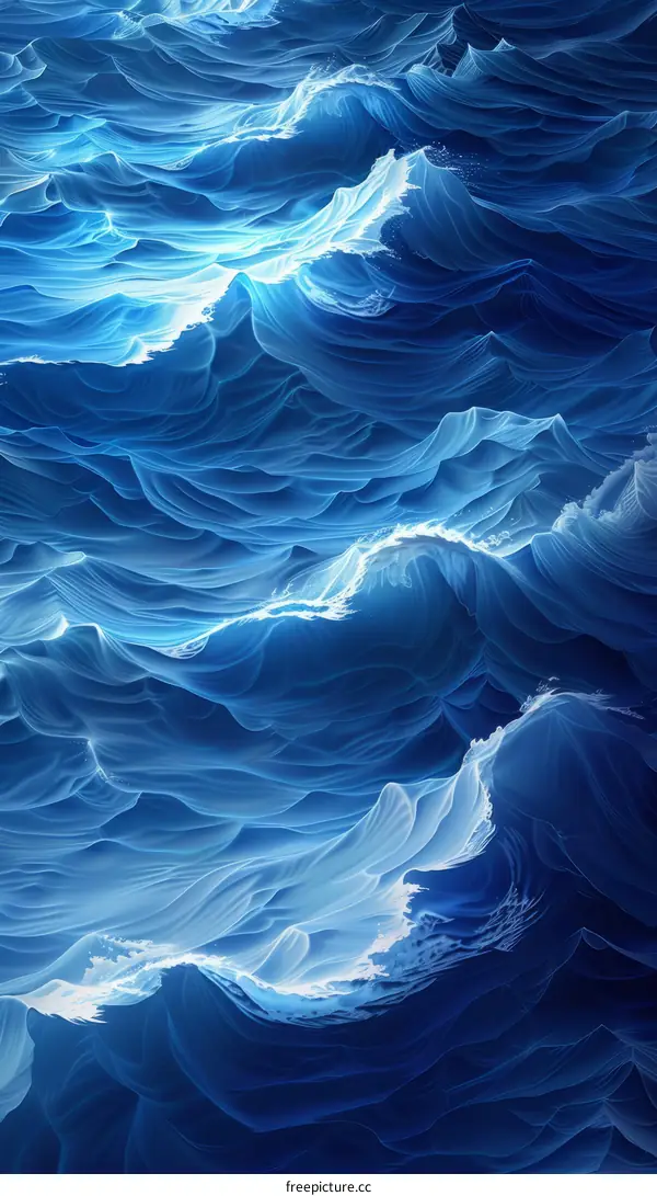 Deep Blue Ocean Waves