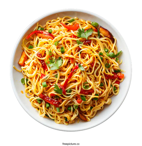 [Transparent Background PNG]noodles with vegetables