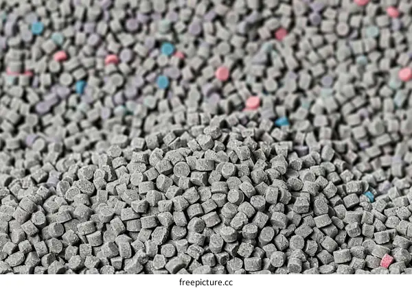 Gray Plastic Pellets Close-up