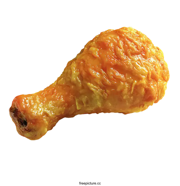 [Transparent Background PNG]Fried Chicken Leg Close Up Food Image