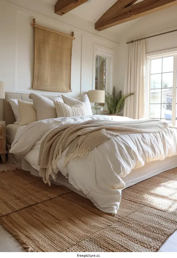Cozy Neutral Bedroom With Natural Textures