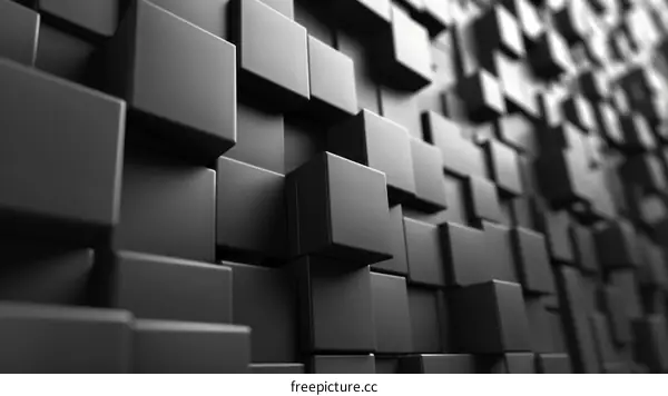 Black 3D cubes background