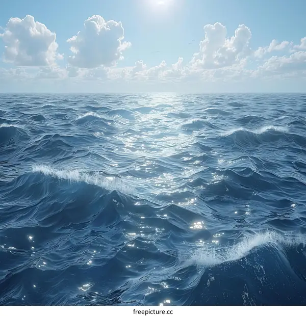 Sparkling Ocean Under the Sun