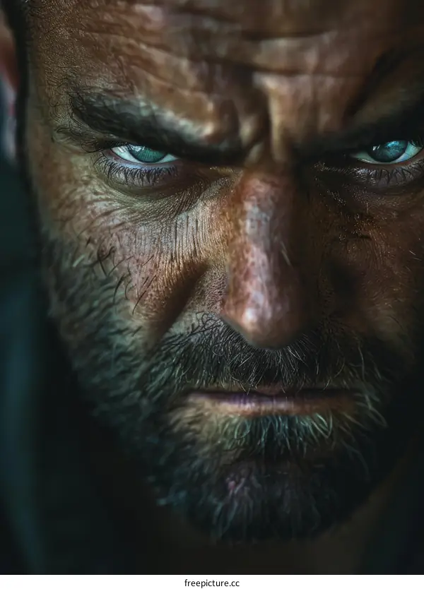 Angry Man with Blue Eyes