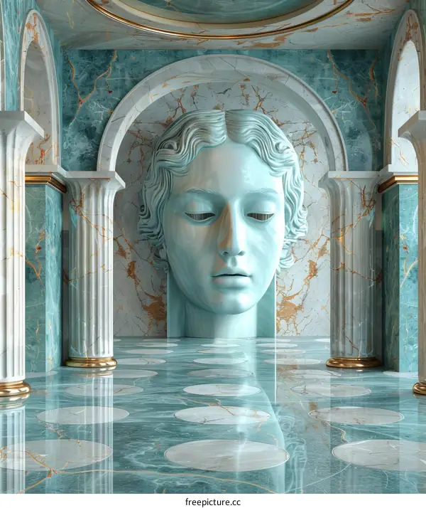 Elegant Ancient Roman Architecture Interior Illustration