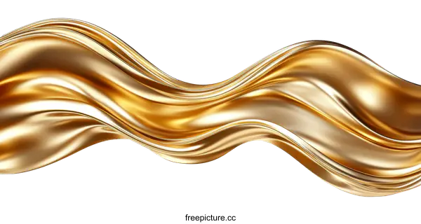 [Transparent Background PNG]Abstract Gold Fabric Flowing Design
