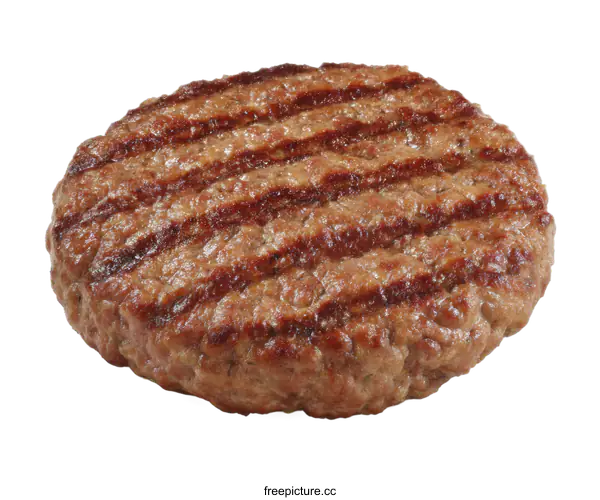 [Transparent Background PNG]Grilled Beef Patty Isolated on White Background