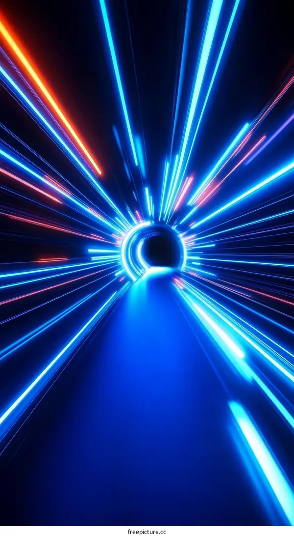 Abstract Neon Light Tunnel