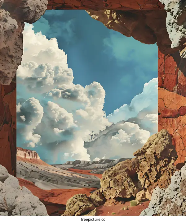 Sky Through A Rock Formation