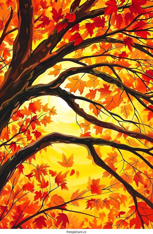 Autumn Leaves Painting with Sunlight