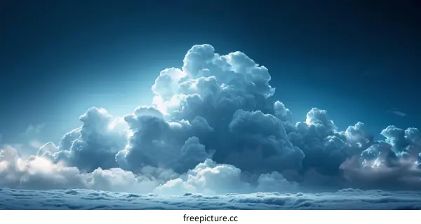 A Majestic White Cloud in a Deep Blue Sky