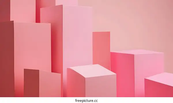 Abstract Pink Geometric Shapes Background