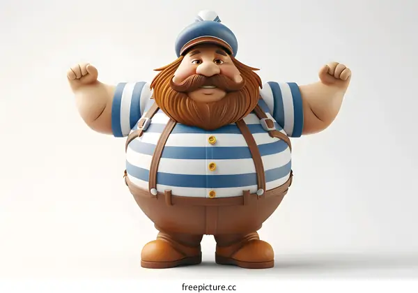 3d cartoon character of a sailor man