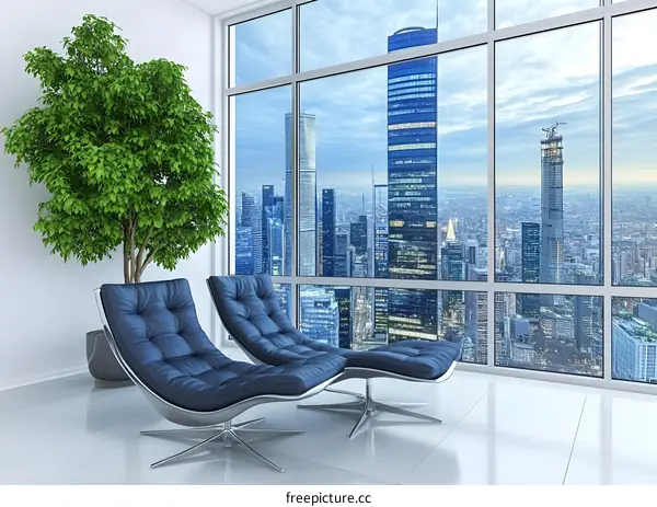 Modern Interior Design With City View