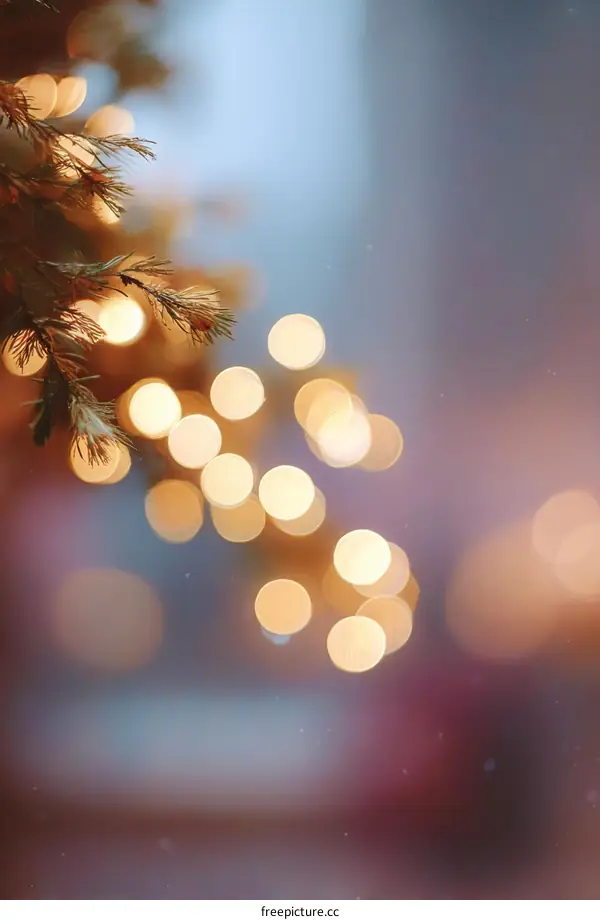 Blurred Christmas Lights and Branches
