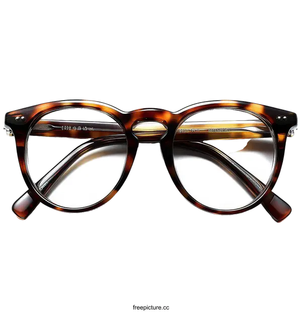 [Transparent Background PNG]Elegant Tortoise Shell Round Eyeglasses