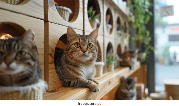 A cat cafe in Japan